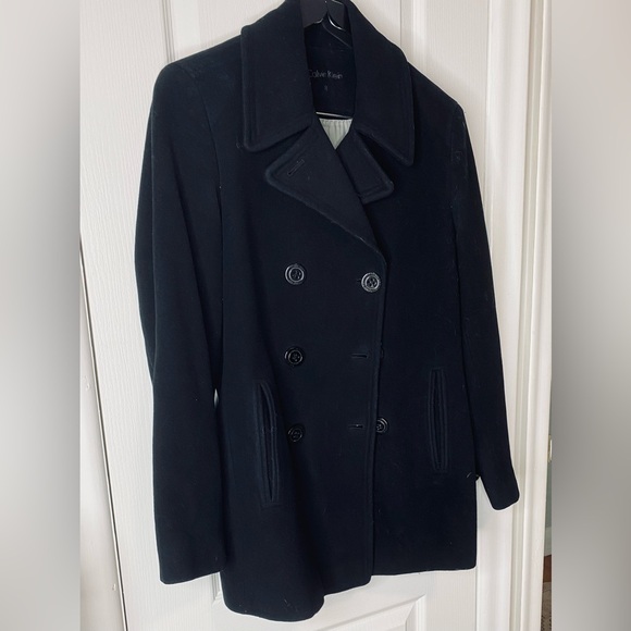 Calvin Klein Black Pea Coat - Picture 2 of 8